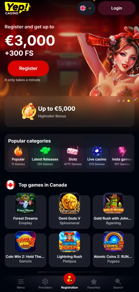 YEP Casino mobile browser gaming experience across smartphones and tablets