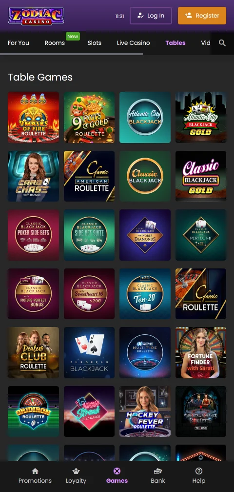 Deposit and withdrawal options available through Zodiac Casino mobile interface for Australian players